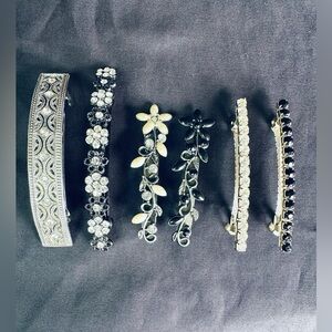 Price Drop-Vintage Hair Barrette, Clips, Pins, Jewelry.  Assorted Mixed Lot of 6